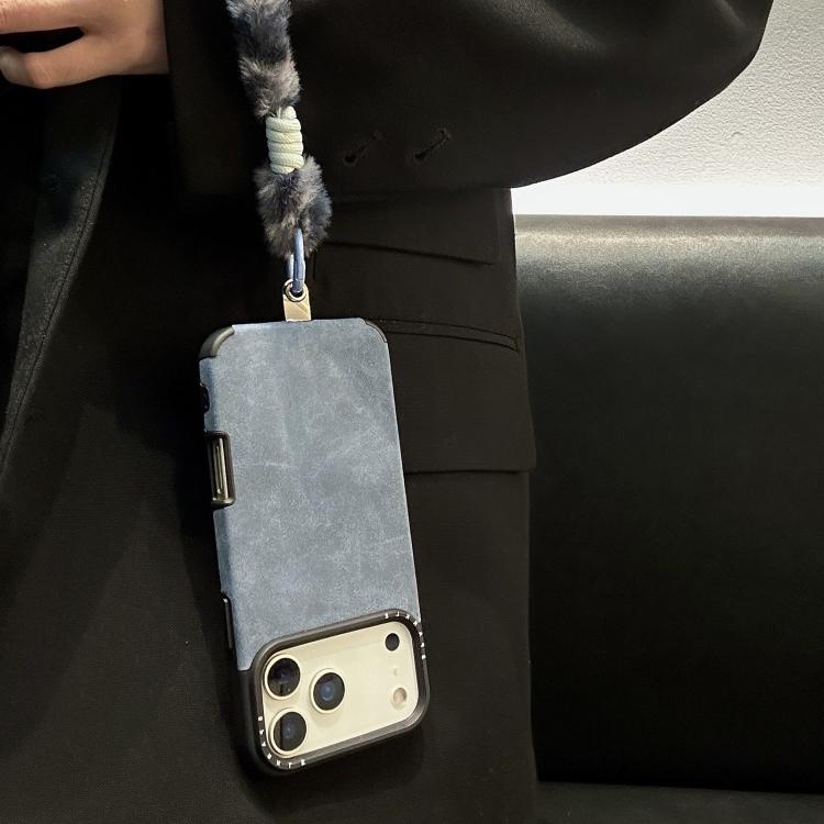 Handyhülle aus Velourslederimitat TPU mit Siebdruck-Kaninchenplüschseil, für iPhone 17 Pro Max, für iPhone 17 Pro, für iPhone 17, für iPhone 16 Pro Max, für iPhone 16 Pro, für iPhone 16, für iPhone 15 Pro Max, für iPhone 15 Pro