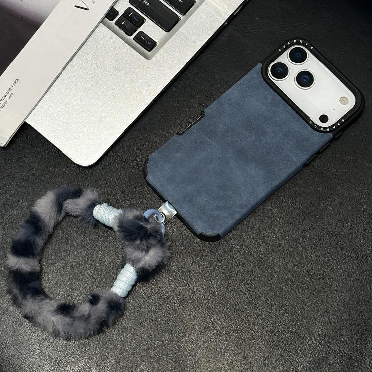 Handyhülle aus Velourslederimitat TPU mit Siebdruck-Kaninchenplüschseil, für iPhone 17 Pro Max, für iPhone 17 Pro, für iPhone 17, für iPhone 16 Pro Max, für iPhone 16 Pro, für iPhone 16, für iPhone 15 Pro Max, für iPhone 15 Pro