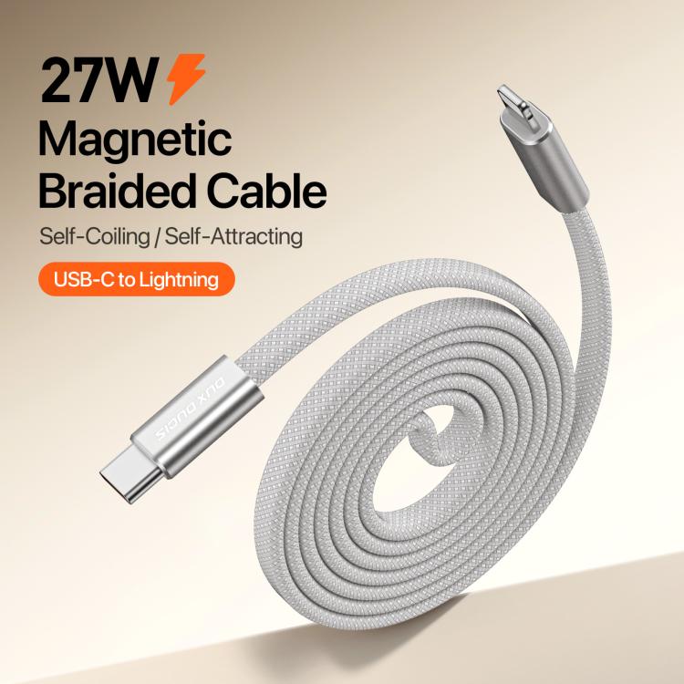 DUX DUCIS AUTO Serie 27W Type-C zu 8-Pin Magnetisches Nylon Geflochtenes Datenkabel, Länge: 1m, Type-C zu 8-Pin