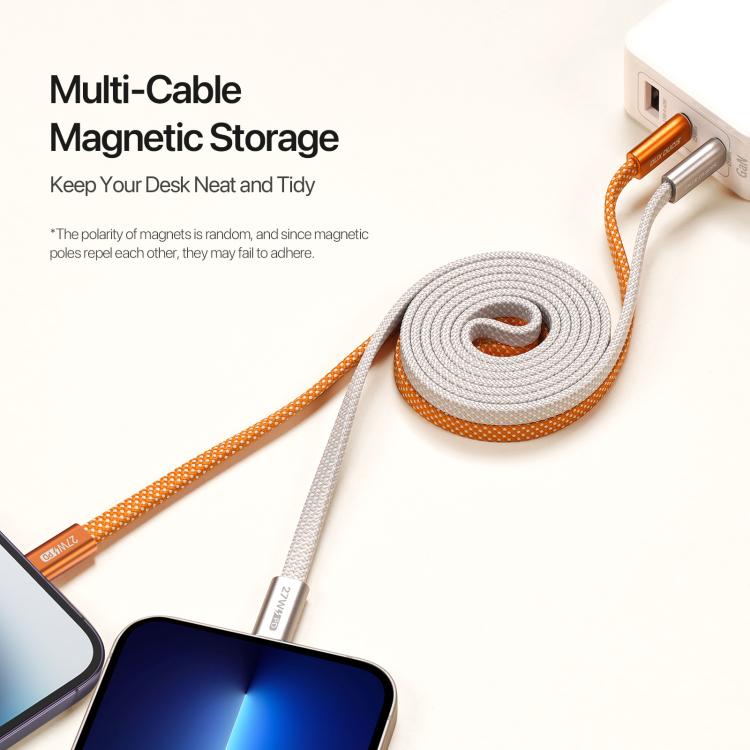 DUX DUCIS AUTO Serie 27W Type-C zu 8-Pin Magnetisches Nylon Geflochtenes Datenkabel, Länge: 1m, Type-C zu 8-Pin