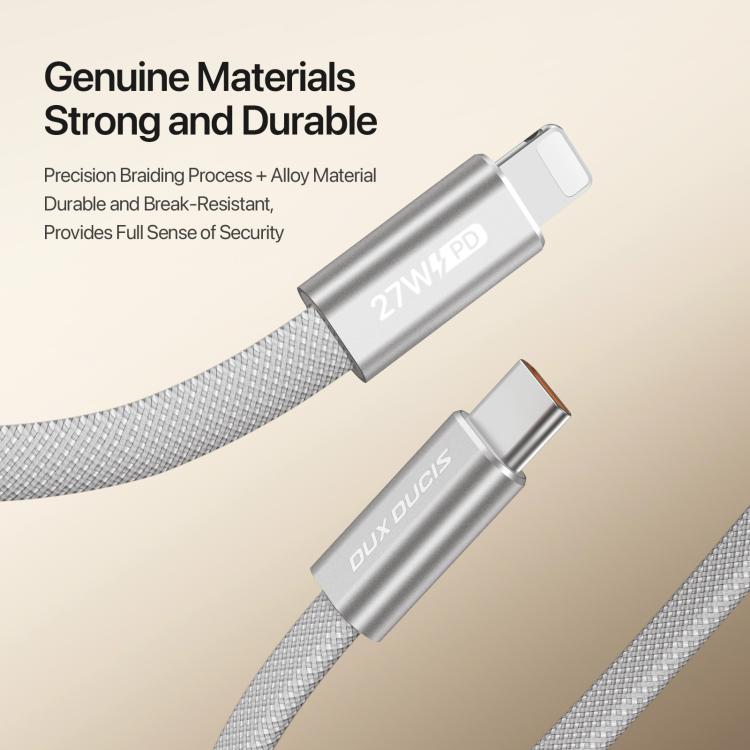 DUX DUCIS AUTO Serie 27W Type-C zu 8-Pin Magnetisches Nylon Geflochtenes Datenkabel, Länge: 1m, Type-C zu 8-Pin