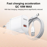 Yesido 18W USB Einzelinterface Ladegerät Set mit USB zu Type-C Kabel, EU Stecker, UK Stecker, US Stecker