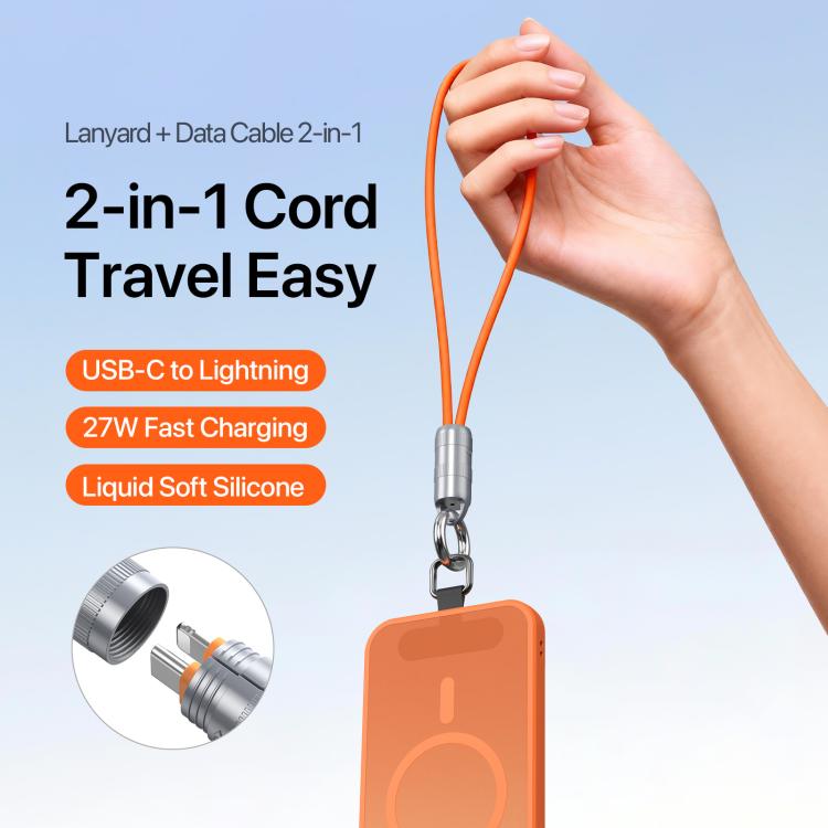 DUX DUCIS LCBA Serie 27W Type-C zu 8-Pin Schlüsselband Schnelllade-Datenkabel, Länge: 30cm, Type-C zu 8-Pin