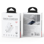 Yesido YC19U PD20W USB-C / Type-C und QC18W USB-A Dual Ports Ladegerät Set mit Type-C zu Type-C Kabel, YC19U