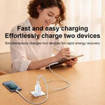 Yesido YC19U PD20W USB-C / Type-C und QC18W USB-A Dual Ports Ladegerät Set mit Type-C zu Type-C Kabel, YC19U