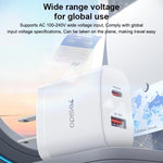 Yesido YC19U PD20W USB-C / Type-C und QC18W USB-A Dual Ports Ladegerät Set mit Type-C zu Type-C Kabel, YC19U