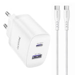 Yesido PD35W Type-C, USB Schnellladegerät Set mit Type-C zu Type-C Kabel, US Stecker, EU Stecker, UK Stecker