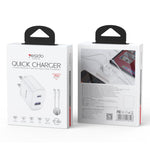 Yesido PD35W Type-C, USB Schnellladegerät Set mit Type-C zu Type-C Kabel, US Stecker, EU Stecker, UK Stecker