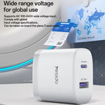 Yesido PD35W Type-C, USB Schnellladegerät Set mit Type-C zu Type-C Kabel, US Stecker, EU Stecker, UK Stecker