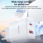 Yesido YC106 PD20W USB-C / Type-C und QC18W USB-A Dual Ports Ladegerät Set mit Type-C zu Type-C Kabel, YC106