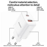 Yesido YC106 PD20W USB-C / Type-C und QC18W USB-A Dual Ports Ladegerät Set mit Type-C zu Type-C Kabel, YC106