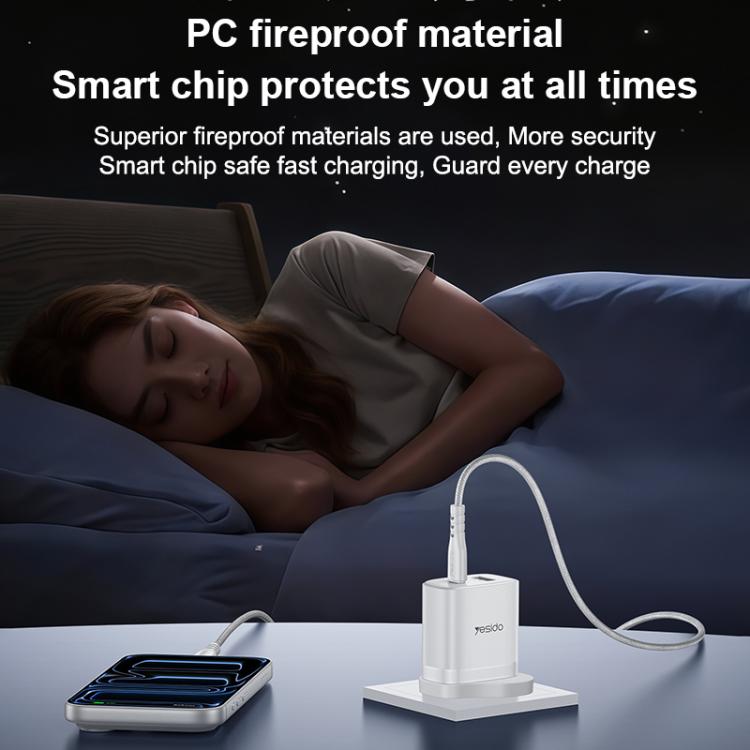 Yesido YC152 PD20W USB-C / Typ-C und QC18W USB-A Dualanschluss Ladegerät Set mit Typ-C-zu-Typ-C-Kabel, YC152