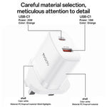 Yesido YC152 PD20W USB-C / Typ-C und QC18W USB-A Dualanschluss Ladegerät Set mit Typ-C-zu-Typ-C-Kabel, YC152
