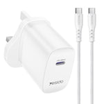 Yesido YC153 PD35W USB-C / Typ-C Einzelanschluss Schnellladegerät Set mit Typ-C-zu-Typ-C-Kabel, YC153