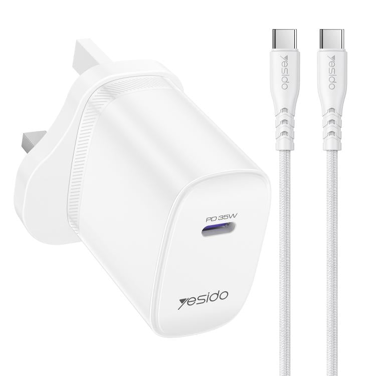 Yesido YC153 PD35W USB-C / Typ-C Einzelanschluss Schnellladegerät Set mit Typ-C-zu-Typ-C-Kabel, YC153