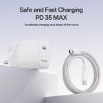 Yesido YC153 PD35W USB-C / Typ-C Einzelanschluss Schnellladegerät Set mit Typ-C-zu-Typ-C-Kabel, YC153