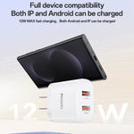 Yesido YC17U 12W 2,4A USB Dualanschluss Ladegerät Set mit 1m USB-zu-Typ-C-Datenkabel, YC17U