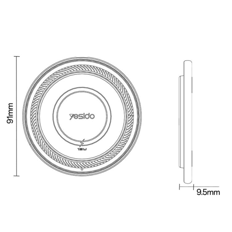 Yesido DS39 15W Desktop-Pad Magnetisches kabelloses Ladegerät, DS39