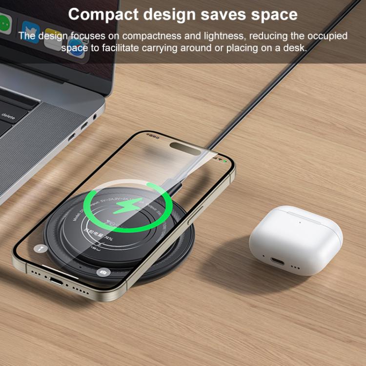 Yesido DS39 15W Desktop-Pad Magnetisches kabelloses Ladegerät, DS39