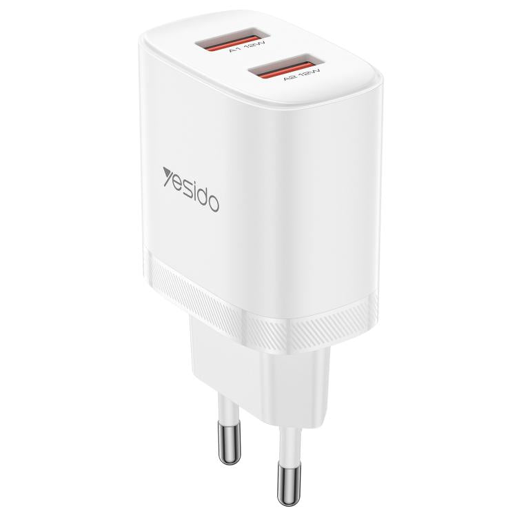 Yesido YC104 12W 2.4A USB Dual Ports Charger Set with 1m USB to Type-C Data Cable, YC104