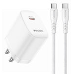 Yesido YC18U PD20W Typ-C Ladegerät Set mit 1m Typ-C-zu-Typ-C-Datenkabel, YC18U