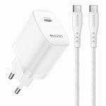 Yesido YC105 PD20W Typ-C Ladegerät Set mit 1m Typ-C-zu-Typ-C-Datenkabel, YC105
