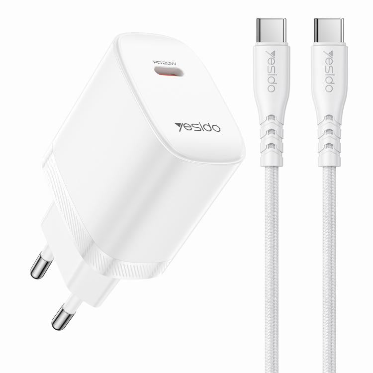 Yesido YC105 PD20W Typ-C Ladegerät Set mit 1m Typ-C-zu-Typ-C-Datenkabel, YC105