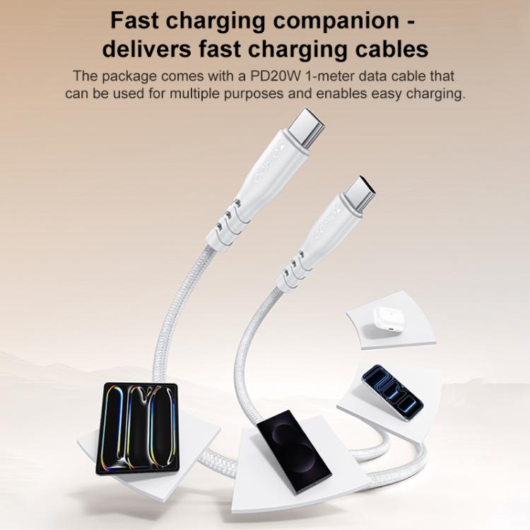 Yesido YC105 PD20W Typ-C Ladegerät Set mit 1m Typ-C-zu-Typ-C-Datenkabel, YC105