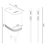 Yesido YC105 PD20W Typ-C Ladegerät Set mit 1m Typ-C-zu-Typ-C-Datenkabel, YC105