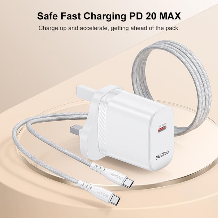 Yesido YC151 PD20W Typ-C Ladegerät Set mit 1m Typ-C-zu-Typ-C-Datenkabel, YC151