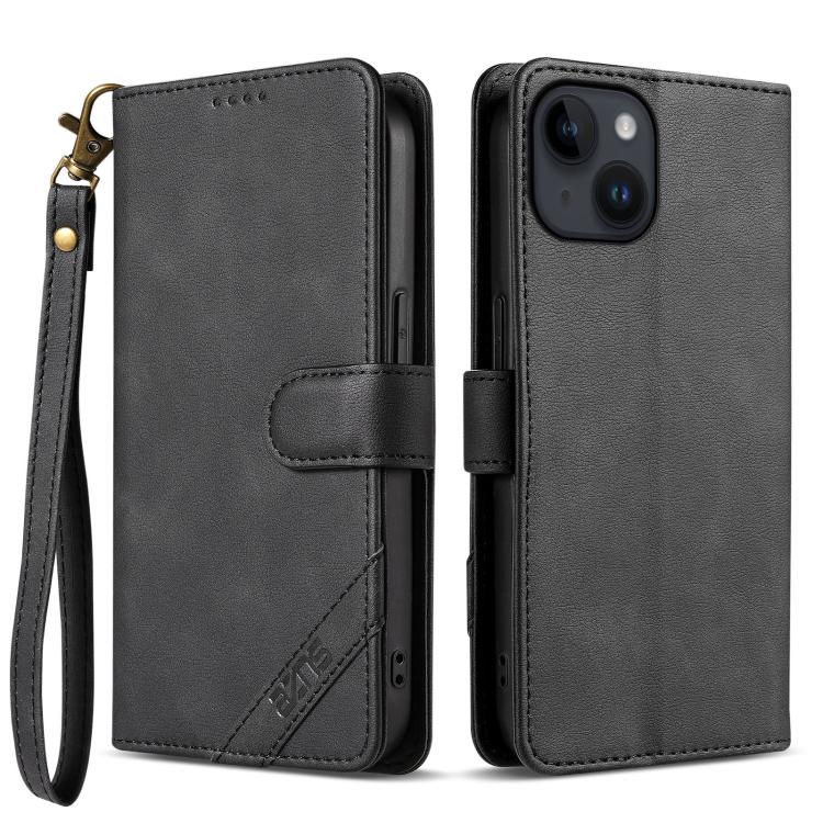 AZNS A2 Series Tri-Card Wallet RFID Vegan Leather Phone Case with Strap, For iPhone 13 Pro, For iPhone 13, For iPhone 12, For iPhone 12 Pro Max, For iPhone 12 Pro, For iPhone 11 Pro Max, For iPhone 11, For iPhone 11 Pro