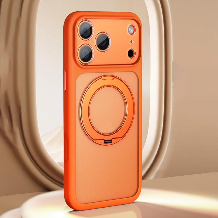 Large Hole Frosted Skin-Feel Magnetic Holder Phone Case with AI Shutter Button, For iPhone 17 Pro Max, For iPhone 17 Pro