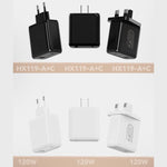 HX119 120W USB- und Typ-C-Dualschnittstellen-Schnellladegerät, EU-Stecker, UK-Stecker, US-Stecker