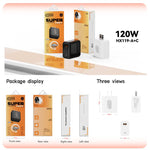 HX119 120W USB- und Typ-C-Dualschnittstellen-Schnellladegerät, EU-Stecker, UK-Stecker, US-Stecker