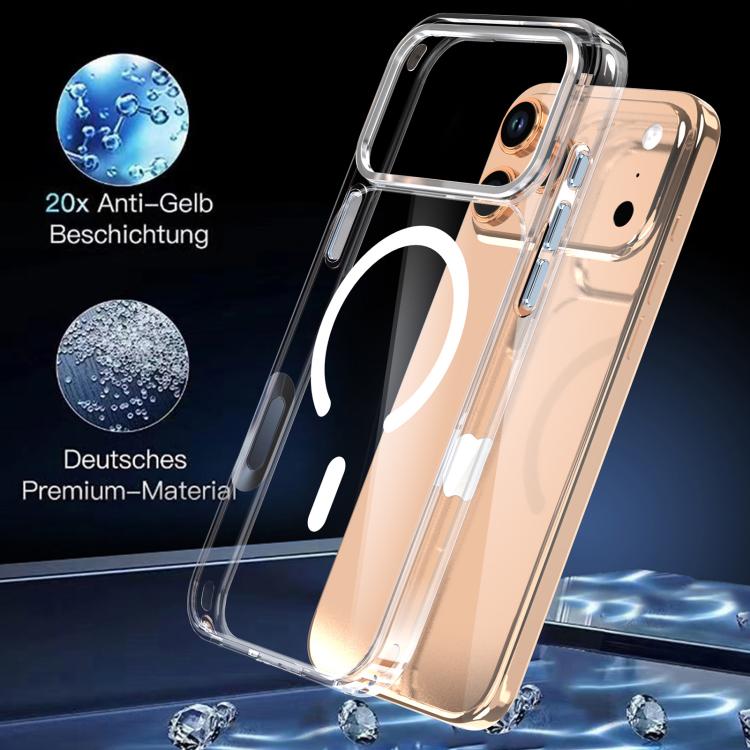 Kristallklare magnetische Handyhülle, für iPhone 17 Pro Max, für iPhone 17 Pro