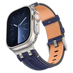Uhrenarmband aus veganem Leder mit Jeansnaht, für Apple Watch 46mm / 49mm / 45mm / 44mm