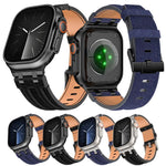 Uhrenarmband aus veganem Leder mit Jeansnaht, für Apple Watch 46mm / 49mm / 45mm / 44mm