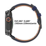 Uhrenarmband aus veganem Leder mit Jeansnaht, für Apple Watch 46mm / 49mm / 45mm / 44mm