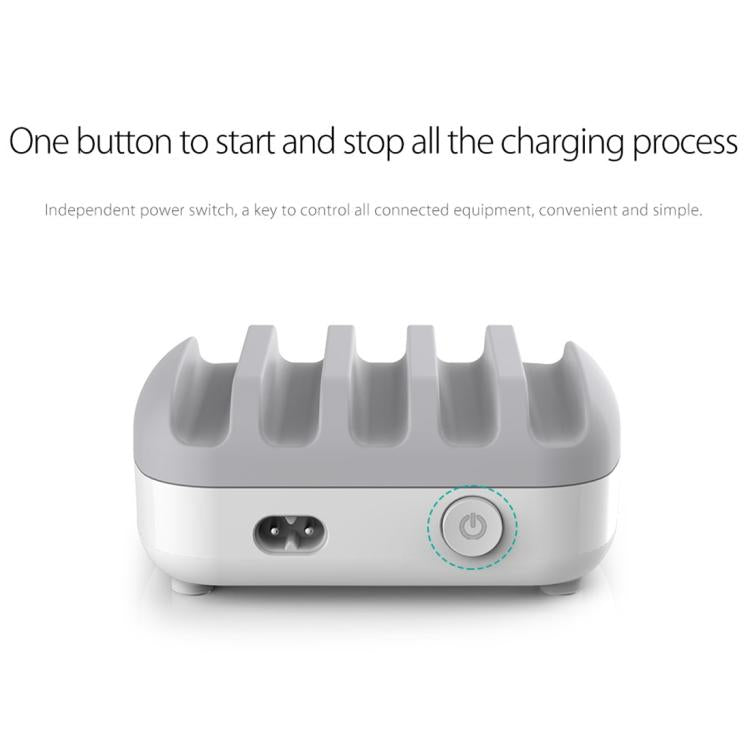 ORICO DUK-5P 40W 5 USB-Anschlüsse Intelligente Ladestation mit Ständer, US-Stecker, UK-Stecker, AU-Stecker