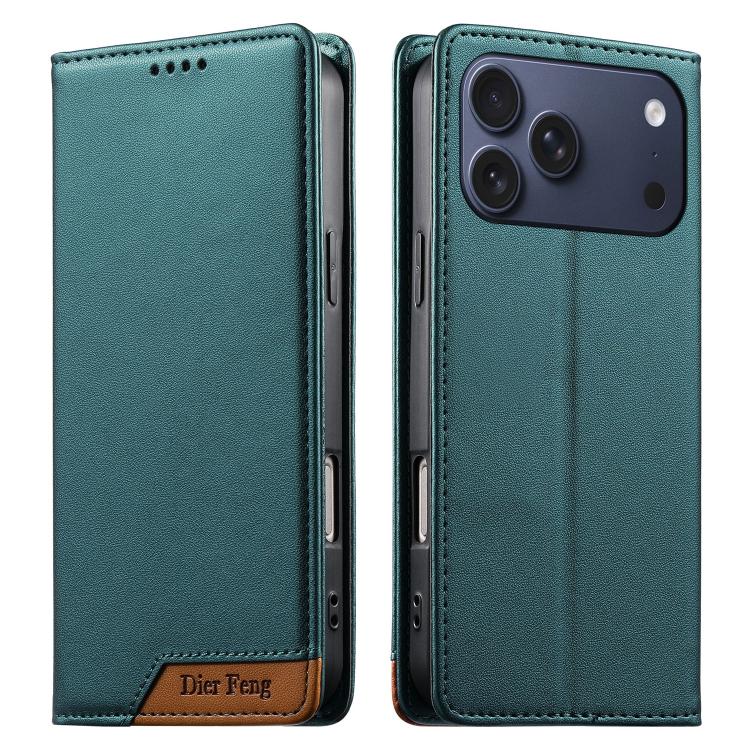 Dierfeng Zusammengesetzte Starke Magnetische RFID Vegane Leder-Handyhülle, Für iPhone 17e / 16e, Für iPhone 17 Pro Max, Für iPhone 17 Pro, Für iPhone 17, Für iPhone Air, Für iPhone 16 Pro Max, Für iPhone 16 Pro, Für iPhone 16 Plus