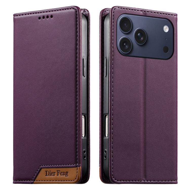Dierfeng Zusammengesetzte Starke Magnetische RFID Vegane Leder-Handyhülle, Für iPhone 17e / 16e, Für iPhone 17 Pro Max, Für iPhone 17 Pro, Für iPhone 17, Für iPhone Air, Für iPhone 16 Pro Max, Für iPhone 16 Pro, Für iPhone 16 Plus