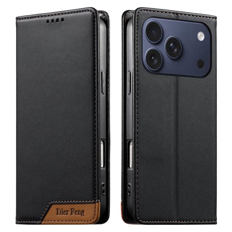 Dierfeng Zusammengesetzte Starke Magnetische RFID Vegane Leder-Handyhülle, Für iPhone 17e / 16e, Für iPhone 17 Pro Max, Für iPhone 17 Pro, Für iPhone 17, Für iPhone Air, Für iPhone 16 Pro Max, Für iPhone 16 Pro, Für iPhone 16 Plus