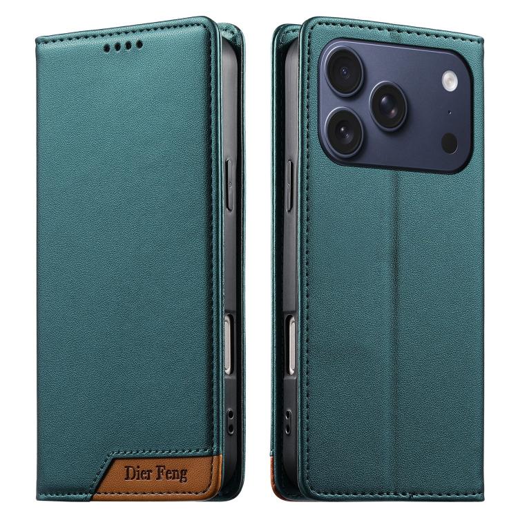 Dierfeng Zusammengesetzte Starke Magnetische RFID Vegane Leder-Handyhülle, Für iPhone 17e / 16e, Für iPhone 17 Pro Max, Für iPhone 17 Pro, Für iPhone 17, Für iPhone Air, Für iPhone 16 Pro Max, Für iPhone 16 Pro, Für iPhone 16 Plus