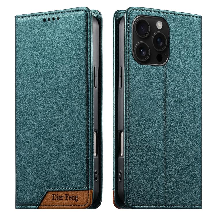 Dierfeng Zusammengesetzte Starke Magnetische RFID Vegane Leder-Handyhülle, Für iPhone 17e / 16e, Für iPhone 17 Pro Max, Für iPhone 17 Pro, Für iPhone 17, Für iPhone Air, Für iPhone 16 Pro Max, Für iPhone 16 Pro, Für iPhone 16 Plus