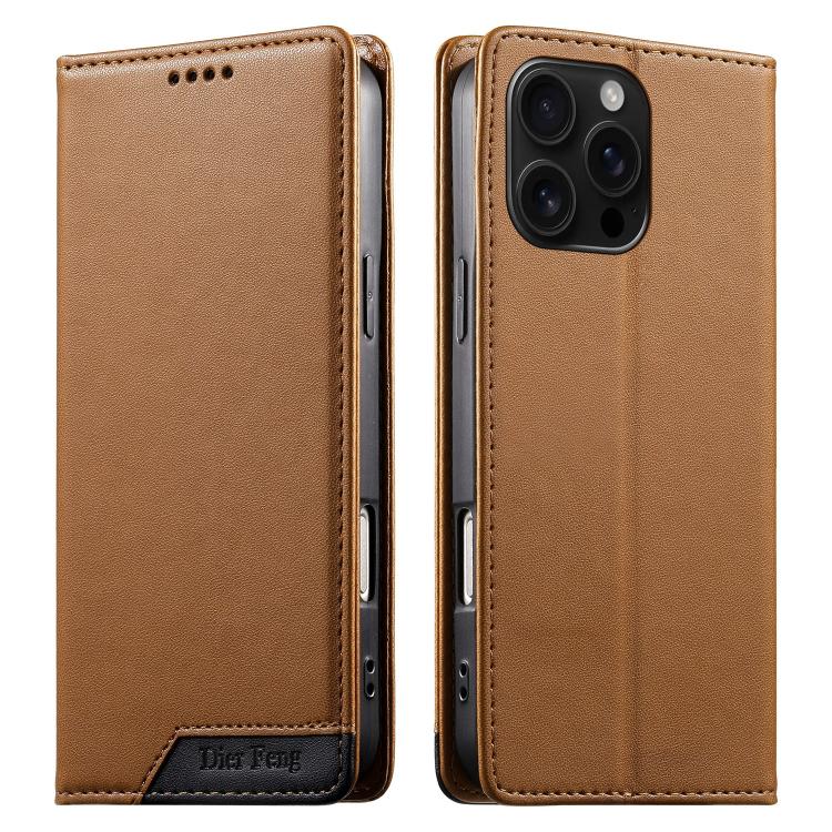 Dierfeng Zusammengesetzte Starke Magnetische RFID Vegane Leder-Handyhülle, Für iPhone 17e / 16e, Für iPhone 17 Pro Max, Für iPhone 17 Pro, Für iPhone 17, Für iPhone Air, Für iPhone 16 Pro Max, Für iPhone 16 Pro, Für iPhone 16 Plus