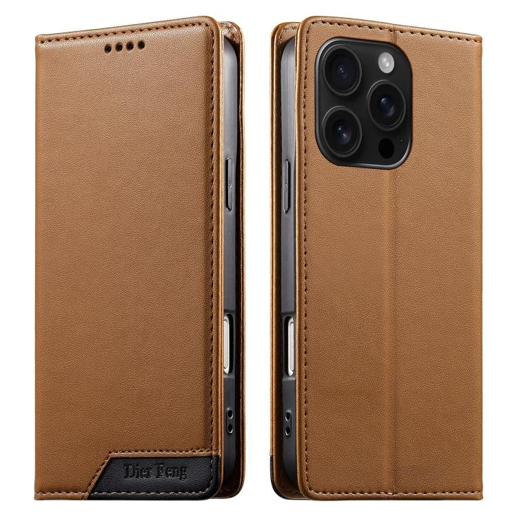 Dierfeng Zusammengesetzte Starke Magnetische RFID Vegane Leder-Handyhülle, Für iPhone 17e / 16e, Für iPhone 17 Pro Max, Für iPhone 17 Pro, Für iPhone 17, Für iPhone Air, Für iPhone 16 Pro Max, Für iPhone 16 Pro, Für iPhone 16 Plus