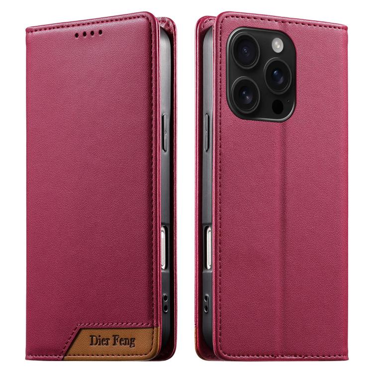Dierfeng Zusammengesetzte Starke Magnetische RFID Vegane Leder-Handyhülle, Für iPhone 17e / 16e, Für iPhone 17 Pro Max, Für iPhone 17 Pro, Für iPhone 17, Für iPhone Air, Für iPhone 16 Pro Max, Für iPhone 16 Pro, Für iPhone 16 Plus