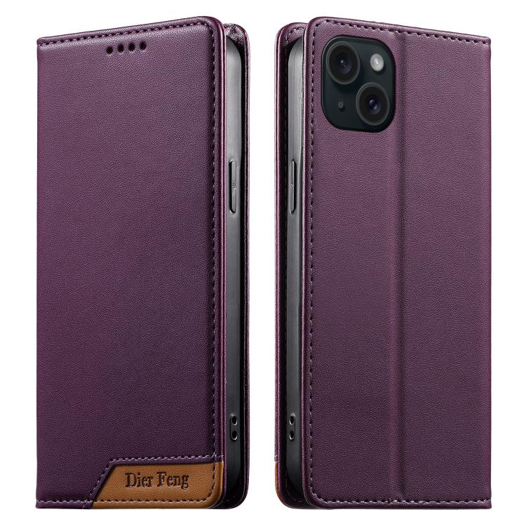 Dierfeng Zusammengesetzte Starke Magnetische RFID Vegane Leder-Handyhülle, Für iPhone 16, Für iPhone 15 Pro Max, Für iPhone 15 Pro, Für iPhone 15 Plus, Für iPhone 15, Für iPhone 14 Plus, Für iPhone 14 / 13, Für iPhone 14 Pro