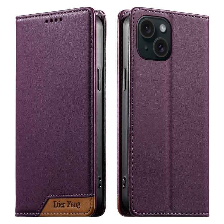 Dierfeng Zusammengesetzte Starke Magnetische RFID Vegane Leder-Handyhülle, Für iPhone 16, Für iPhone 15 Pro Max, Für iPhone 15 Pro, Für iPhone 15 Plus, Für iPhone 15, Für iPhone 14 Plus, Für iPhone 14 / 13, Für iPhone 14 Pro
