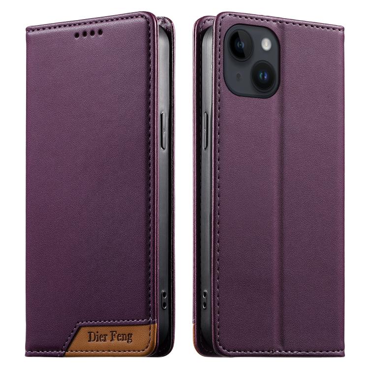 Dierfeng Zusammengesetzte Starke Magnetische RFID Vegane Leder-Handyhülle, Für iPhone 16, Für iPhone 15 Pro Max, Für iPhone 15 Pro, Für iPhone 15 Plus, Für iPhone 15, Für iPhone 14 Plus, Für iPhone 14 / 13, Für iPhone 14 Pro